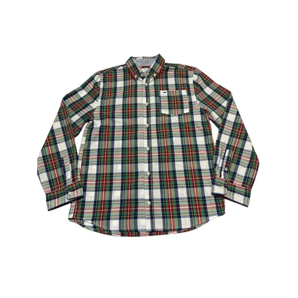 Crown & Ivy Boys Multicolor Plaid Long Sleeve Collared Button Down Shirt Size XL